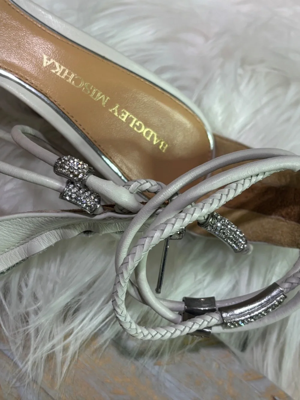EUC [Badgley Mischka] Woven Open Toe 4
